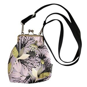Moomin Little My Bud Pouch Bag Crossbody Purse Lilac Cotton Fabric